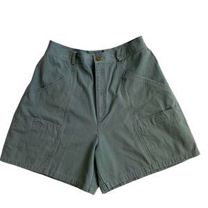 Columbia Sportswear Green 100% Cotton Shorts Pockets Hiking Size16